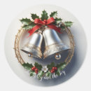 Buscar campanas de navidad redondas pegatinas Holly