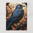 Buscar cuervo en árbol postales Pájaro