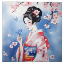 Buscar flor de cerezo japonesa azulejos Kimono