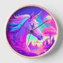 Buscar unicornio lindo relojes de pared Animal