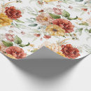 Buscar floral papel de regalo Naranja