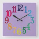Buscar números coloridos relojes de pared Arco iris