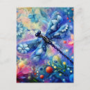 Buscar libélulas azules postales Floral