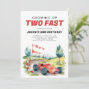 Buscar fiesta del coche de carreras invitaciones Dos