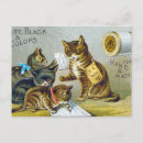 Buscar pinturas del gato del vintage postales Gatos
