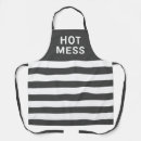 Buscar rayas grises y blancas delantales Para ella