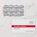 Buscar calendario tarjetas de visita Negocios