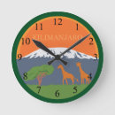 Buscar fauna africana relojes de pared Jirafa