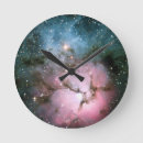 Buscar galaxia azul relojes de pared Púrpura