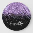 Buscar negro y violeta relojes de pared Moda