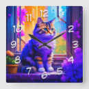 Buscar gatos coloridos relojes de pared Contenido generativo