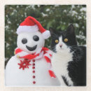 Buscar muñeco de nieve posavasos Gatito