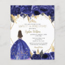 Buscar azul real de la princesa invitaciones Oro