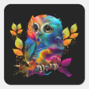 Buscar búho colorido pegatinas Naturaleza