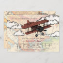 Buscar aeroplano del vintage invitaciones Ducha
