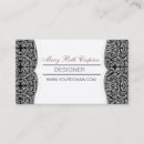 Buscar cordón blanco tarjetas de visita Blanco y negro