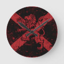 Buscar león relojes de pared Negro