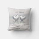 Buscar corazones de plata cojines 25º aniversario