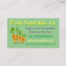 Buscar verduras orgánicas tarjetas de visita Verde