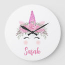 Buscar unicornio lindo relojes de pared Rosa
