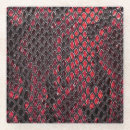 Buscar piel de serpiente posavasos Rojo