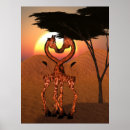 Buscar jirafas posters Puesta de sol