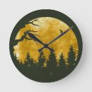 Buscar árbol la noche de relojes de pared Paisaje