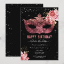 Buscar fiesta de la mascarada invitaciones Rosa