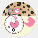 Buscar bebé en pañales pegatinas Ducha de bebé rosa