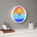 Buscar sol y luna relojes de pared Acuarela