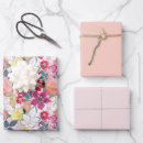 Buscar agua papel de regalo Flores rosadas
