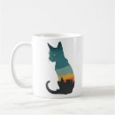Buscar silueta del gato tazas General y unisex