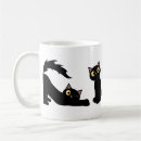 Buscar gato del dibujo animado tazas Negro