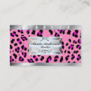 Buscar leopardo rosado tarjetas de visita Salón