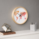 Buscar geografía relojes de pared Mapa del mundo