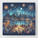 Buscar fuegos artificiales relojes de pared Celebración