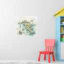 Buscar mapa de acuarela posters Caprichoso
