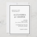 Buscar blanco y negro elegante boda invitaciones Moderno