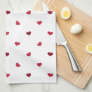 Buscar corazones rojos paños de cocina Blanco