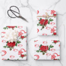 Buscar floral romántico papel de regalo Rojo