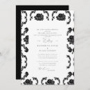 Buscar negro del damasco boda invitaciones Elegante