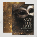 Buscar máscaras invitaciones Negro y dorado