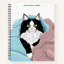 Buscar gato blanco y negro libretas General y unisex