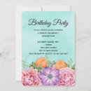 Buscar acuático invitaciones de cumpleaños Flores acuáticas