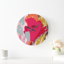 Buscar fucsia relojes de pared Abstracto