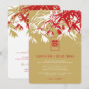 Buscar asiático invitaciones Rojo y oro