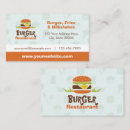 Buscar restaurant tarjetas de visita Hamburguesa