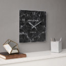Buscar mármol negro relojes de pared Abstracto