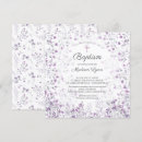 Buscar púrpura invitaciones para bautizos Floral