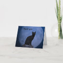 Buscar iluminado por la luna tarjetas Gato negro